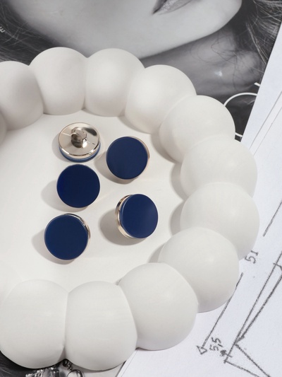 Пуговицы на ножке, пластиковые, d=15 мм, набор 10 шт., матовые, синие