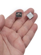 Пуговицы на ножке, пластиковые, 13×13 мм, набор 10 шт., цвет серебряный - Фото 2