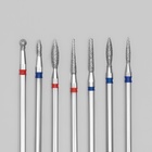 Фрезы для маникюра, алмазные, универсальные, 7 шт., разная форма и зернистость - Фото 2