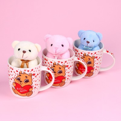 Подарочный набор «Люблю тебя», мишка в кружке, МИКС