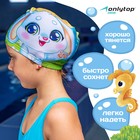 Шапочка для плавания детская ONLYTOP «Зайчонок», тканевая, обхват 46-52 см - Фото 2