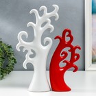 Сувенир керамика "Дерево" красно- белый набор 2 шт 24х10 32х15 см - фото 318792058