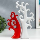 Сувенир керамика "Дерево" красно- белый набор 2 шт 24х10 32х15 см - фото 7573660