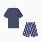 Комплект (футболка/шорты) мужской, цвет серо-голубой, размер 62 - Фото 7