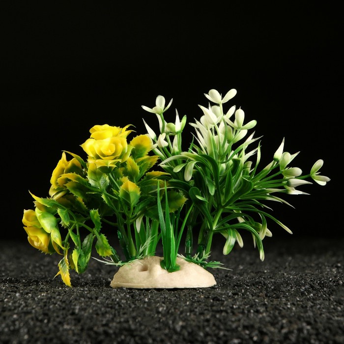 Растение искусственное аквариумное, 18 х 11 х 12 см, белое - Фото 1
