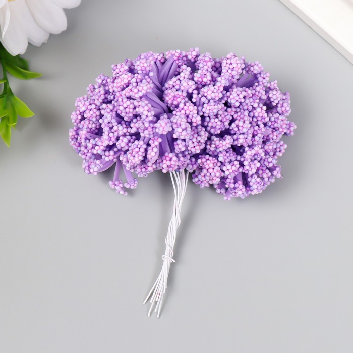 Цветы для декорирования "Облако" фиолетовый 1 букет=12 цветов 8 см - фото 1911688950