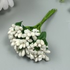 Цветы для декорирования "Соцветие" белоснежный 1 букет=12 цветов 8,5 см - фото 318792184