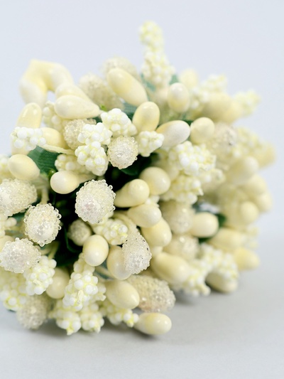 Цветы для декорирования "Соцветие" белоснежный 1 букет=12 цветов 8,5 см