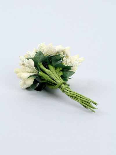 Цветы для декорирования "Соцветие" белоснежный 1 букет=12 цветов 8,5 см