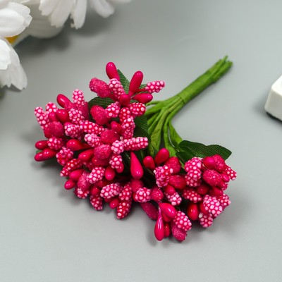 Цветы для декорирования "Соцветие" ярко-розовый 1 букет=12 цветов 8,5 см