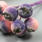 Декор для творчества "Ягодка рябины" 1 букет=10 ягод розово-фиолетовый иней 10х1,5 см - Фото 4