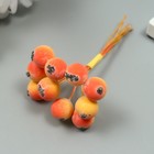 Декор для творчества "Ягодка рябины" 1 букет=10 ягод оранжево-жёлтый 10х1,5 см - фото 7526823