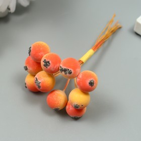 Декор для творчества "Ягодка рябины" 1 букет=10 ягод оранжево-жёлтый 10х1,5 см