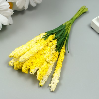 Декор для творчества "Иван чай" 1 букет=10 цветков жёлтый 1,5х14 см