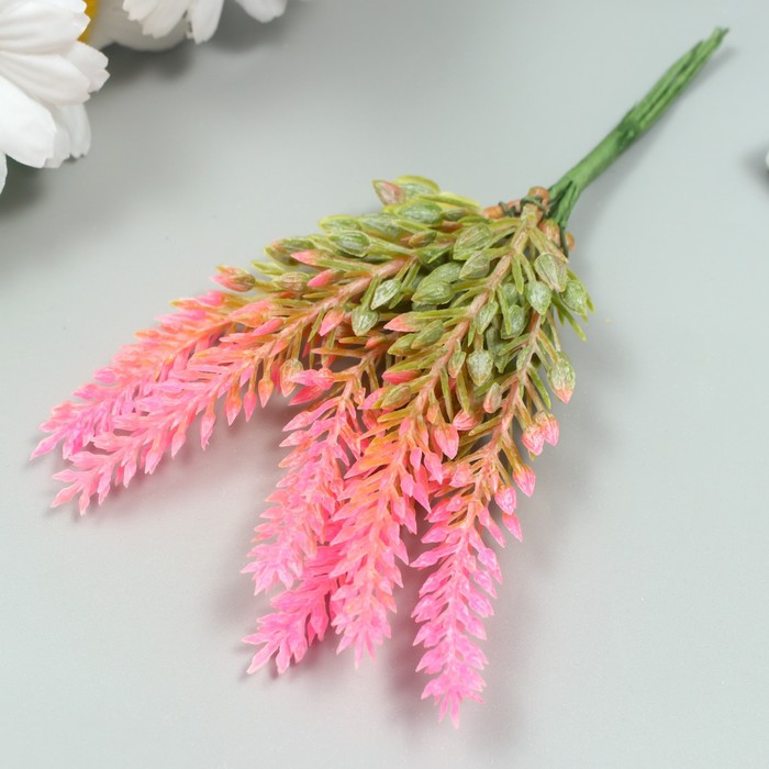 Искусственное растение для творчества "Лаванда" 1 букет=6 веточек розовый 14 см - Фото 1