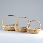 Набор корзин плетёных, 3 шт., 44×13 см, 37×12 см, 30×10 см - Фото 2