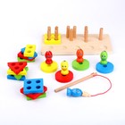 Деревянная пирамидка с рыбалкой «Логика», размер 10×21 см - Фото 2