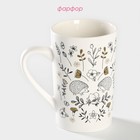 Кружка Доляна «Ёжик», 380 мл, фарфор, цвет белый - Фото 2