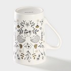 Кружка Доляна «Ёжик», 380 мл, фарфор, цвет белый - Фото 3