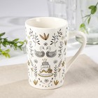 Кружка фарфоровая Доляна «Лебедь», 380 мл, цвет белый - Фото 1