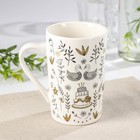 Кружка фарфоровая Доляна «Лебедь», 380 мл, цвет белый - Фото 2