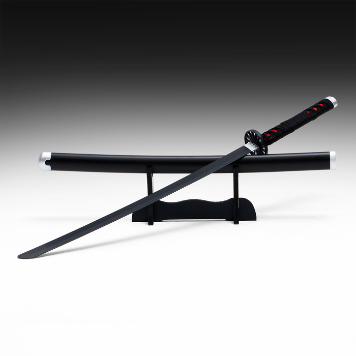 Макет оружия «Сувенирная катана на подставке. Танзи», 75 см, клинок 48 см, чёрная - Фото 1