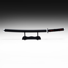 Макет оружия «Сувенирная катана на подставке. Танзи», 75 см, клинок 48 см, чёрная - Фото 2