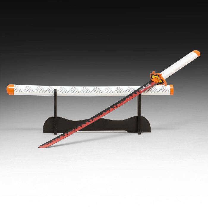 Макет оружия «Сувенирная катана на подставке. Кеджу», 75 см, клинок 48 см, белая - Фото 1