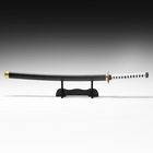 Макет оружия «Сувенирная катана на подставке. Гиу» 75 см, клинок 48 см, чёрная - Фото 2