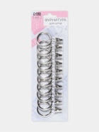 Кольцо для карниза, с зажимом, d=30/38 мм, 10 шт., в блистере, цвет серебряный - Фото 5