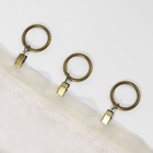 Кольцо для карниза, с зажимом, d=30/38 мм, 10 шт., в блистере, цвет бронзовый - Фото 2