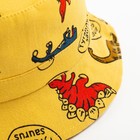 Панама детская MINAKU "Динозавры", цвет жёлтый, размер 46-48 - фото 24533130