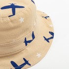 Панама детская MINAKU "Самолётики", цвет бежевый, размер 46 - фото 24286349