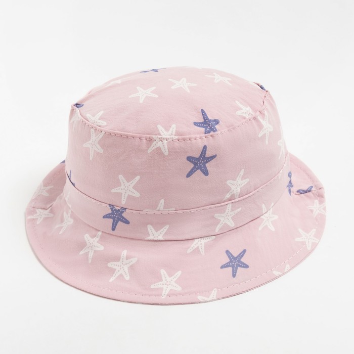 Панама детская MINAKU "Морская звезда", цвет розовый, размер 46 - Фото 1
