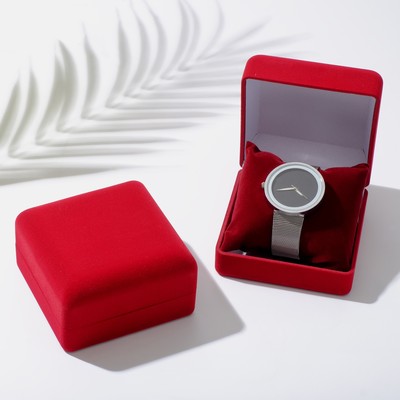 Футляр бархатный под браслет/часы «Классика», 9×9, цвет красный
