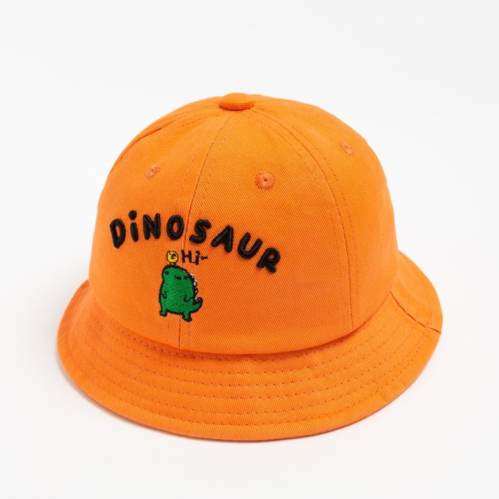 Панама для мальчика MINAKU: Dinosaur, размер 48, оранжевая - Фото 1