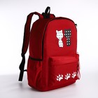 Рюкзак, отдел на молнии, наружный карман, кошелёк, цвет красный - фото 9600733