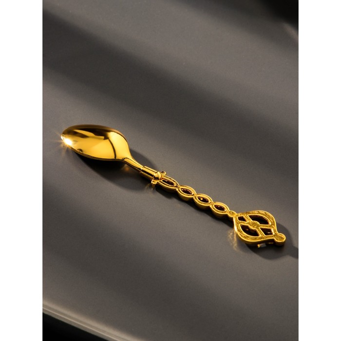 Набор ложек чайных «Ключик», длина 10 см, 6 шт, цвет золотой - фото 1908846457