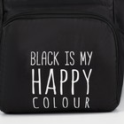 Рюкзак школьный текстильный Black, с карманом, 25х13х38 чёрныQ - Фото 8