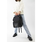 Рюкзак школьный текстильный Black, с карманом, 25х13х38 чёрныQ - Фото 5