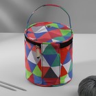 Сумка-футляр «Треугольники», 1 люверс, d = 14 × 14,5 см, цвет разноцветный - фото 9322539