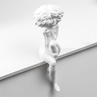 Фигурка полистоун «Девушка с пышной причёской, задумчивая», белая, 40×12×13.5 см 7509123