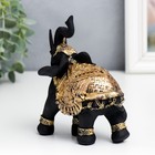Сувенир полистоун "Чёрный слон в золотой богатой попоне" МИКС 14х6х12,6 см - Фото 4