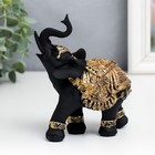 Сувенир полистоун "Чёрный слон в золотой богатой попоне" МИКС 14х6х12,6 см - Фото 5
