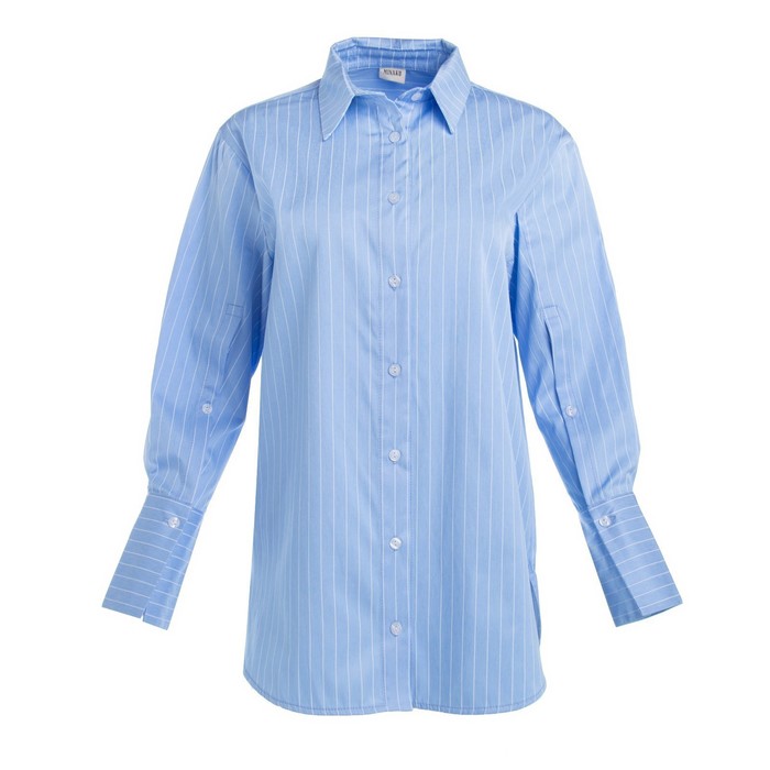 Блузка женская MINAKU: Casual Collection,, цвет голубой, размер 54 53079