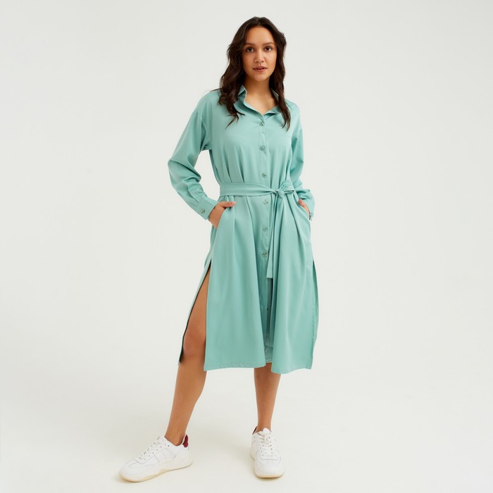 Платье женское MINAKU: Casual collection, цвет зелёный, размер 42 - Фото 1