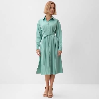 Платье миди женское MINAKU: Casual collection, зелёное, размер 44