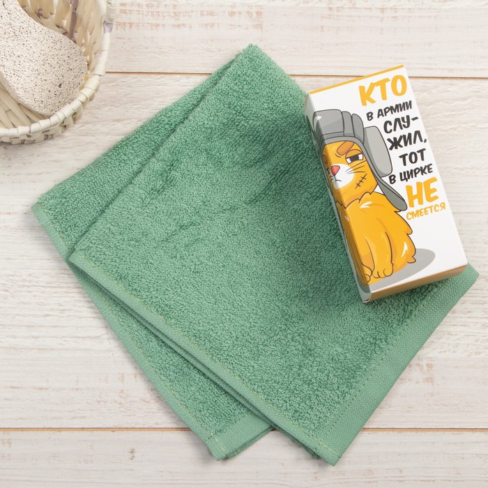 Полотенце махровое Этель «23 февраля: Армия» 30×30 см, 100% хлопок 340 г/м² - Фото 1