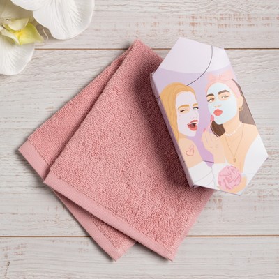 Полотенце махровое «Этель» Beauty 30×30 см, 100 хлопок, 340 г/м², нежно-розовое