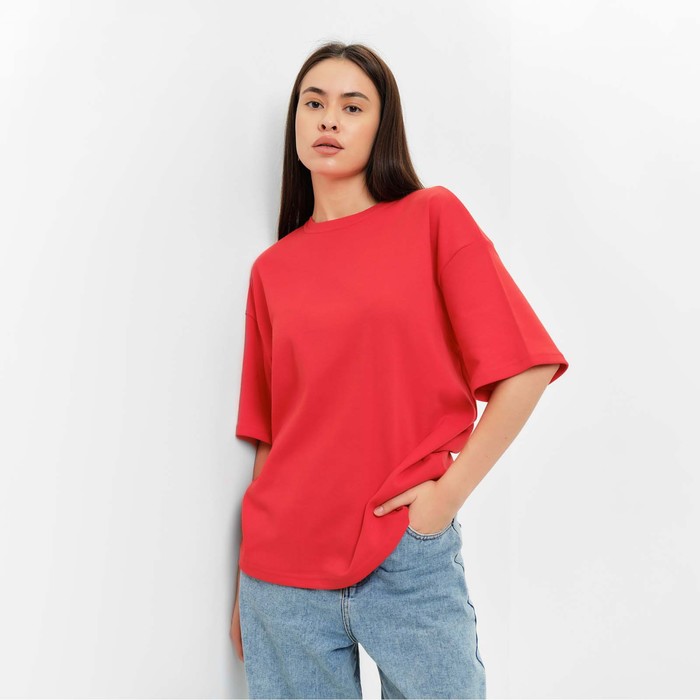 Футболка женская MIST Basic, размер L-XL, цвет красный - Фото 1